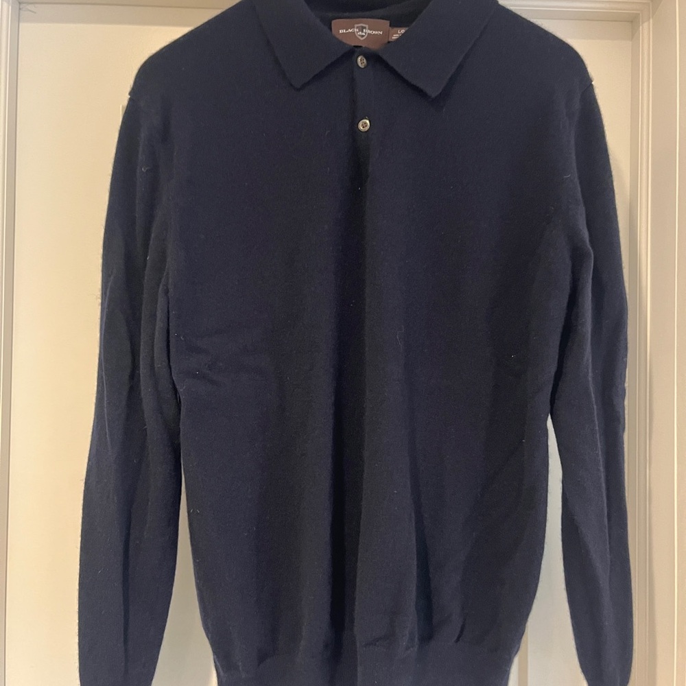 Black Brown 1826 Men's Navy cashmere Sweater - Picture 5 of 7
